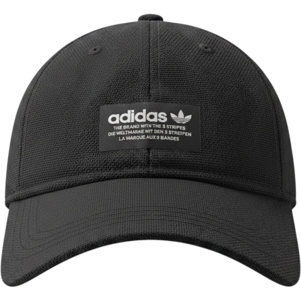 Adidas The Brand With The 3 Stripes Mens Black Strapback Hat Cap Logo Patch Mesh